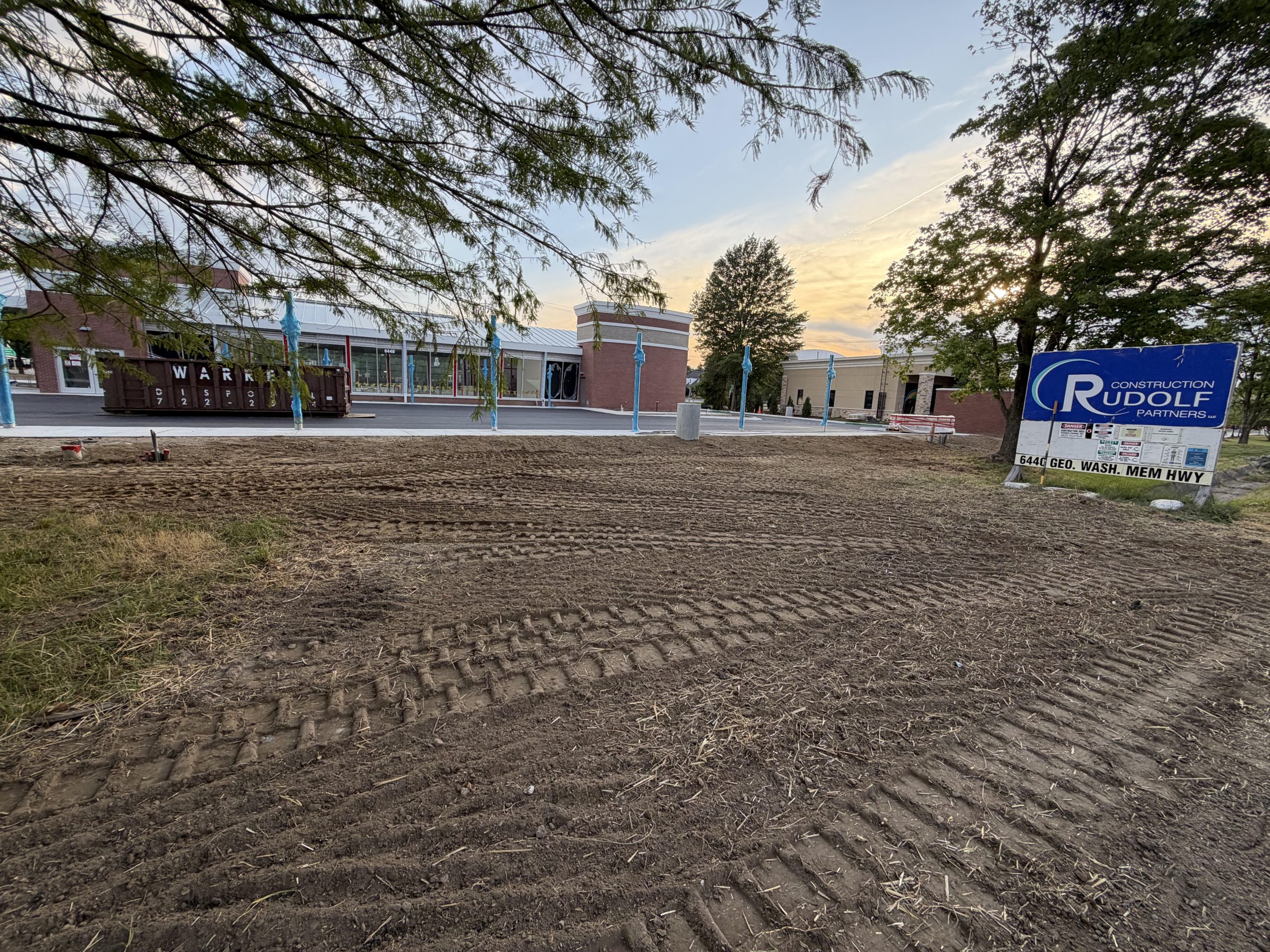 Cleared and graded commercial construction site prepped for building, Sturtz Contracting site preparation